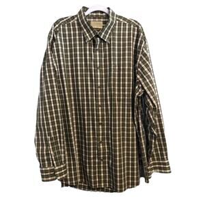 Cabelas Outfitter Series Mens Dress Shirt XL Tall Button Down Long Sleeve Plaid